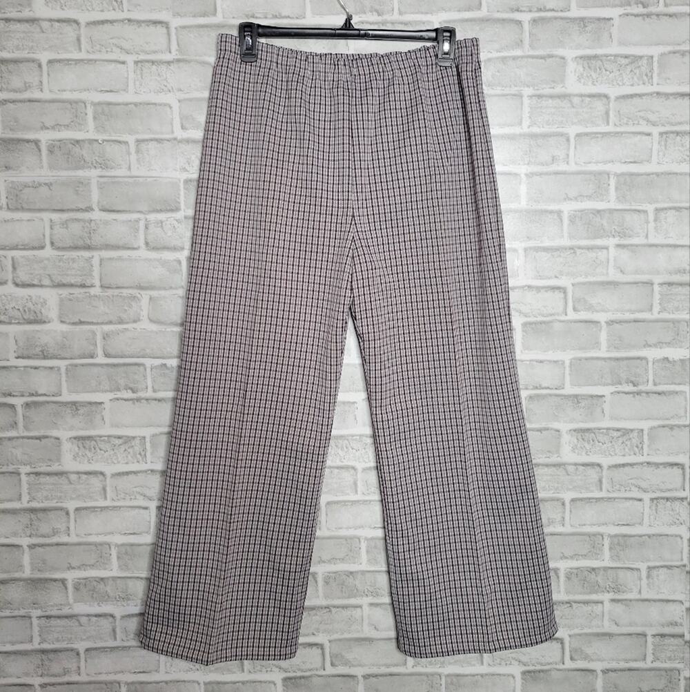 Vintage Ladies 70s Plaid Polyester Pants, size 34